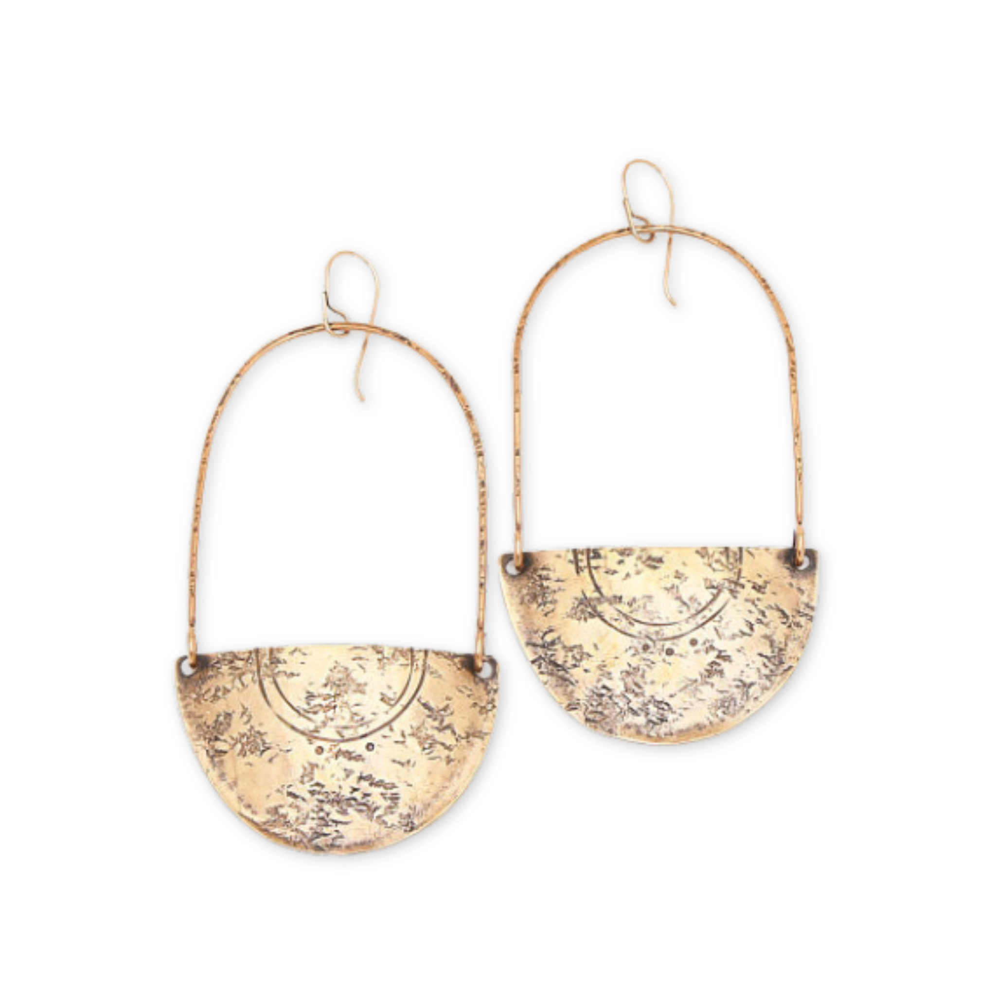 textured half circle earrings 