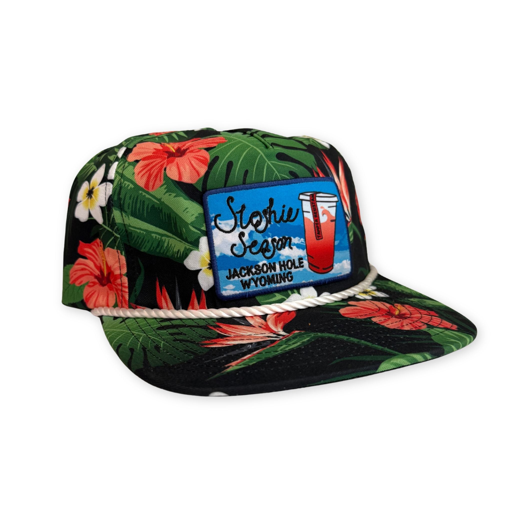 Floral-patterned Hat with a Sloshie Season Patch