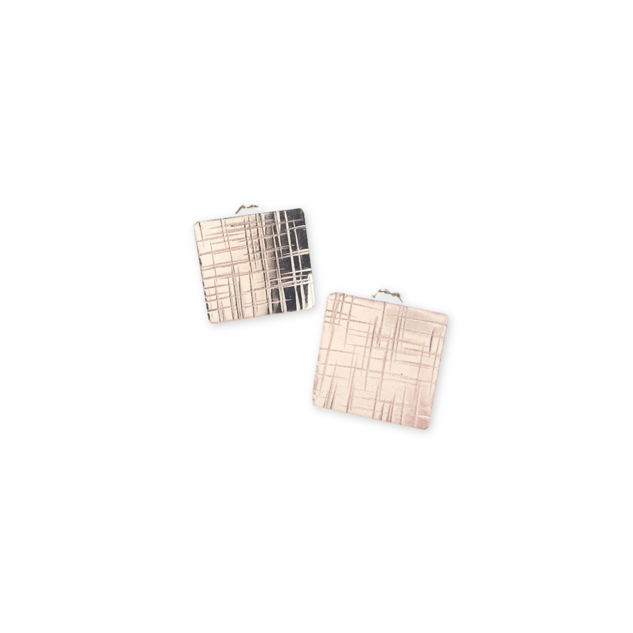 textured square stud earrings