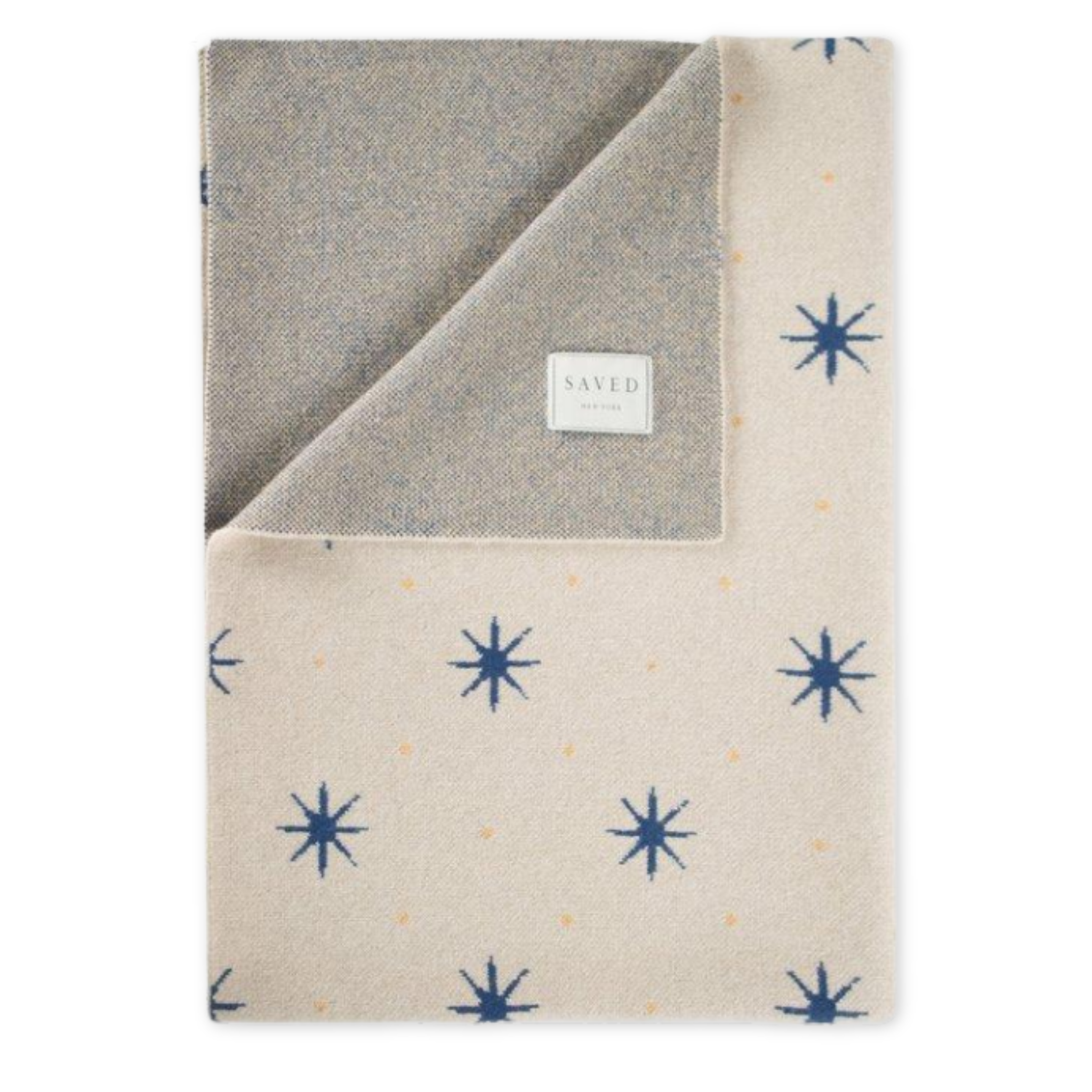 mongolian cashmere blanket with stars design