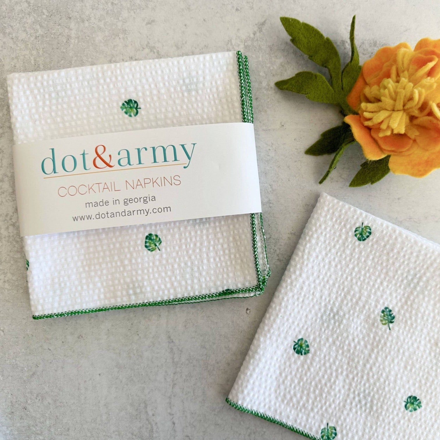 Summer Seersucker Cloth Cocktail Napkin Set