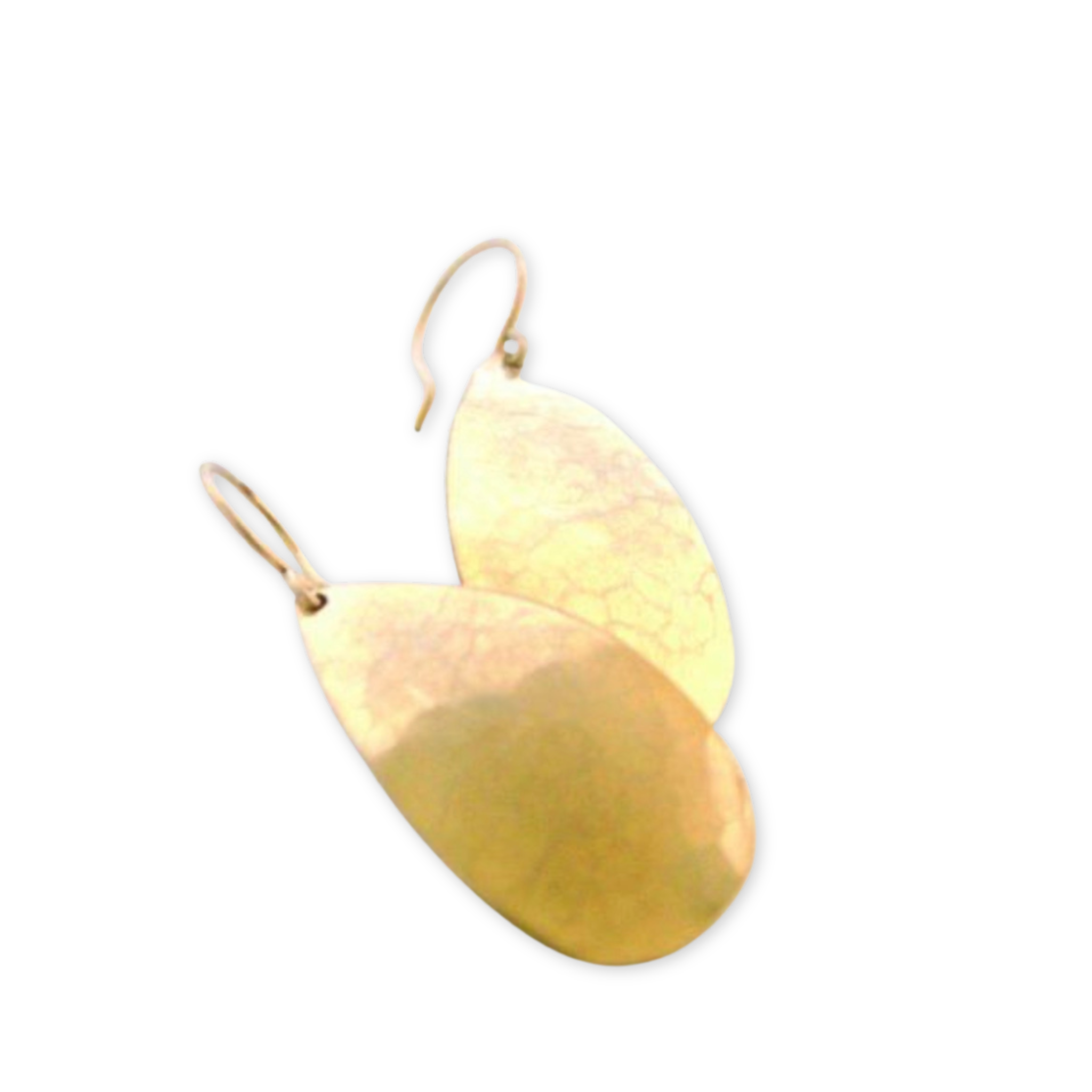 hammered teardrop shaped earrings