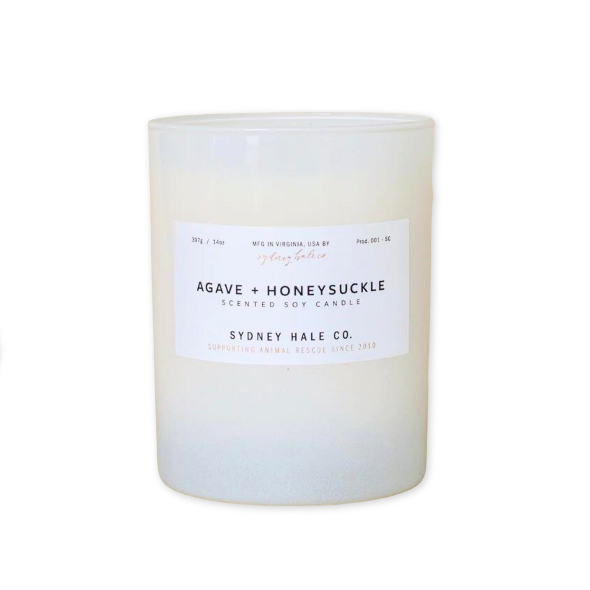 agave and honeysuckle scented candle