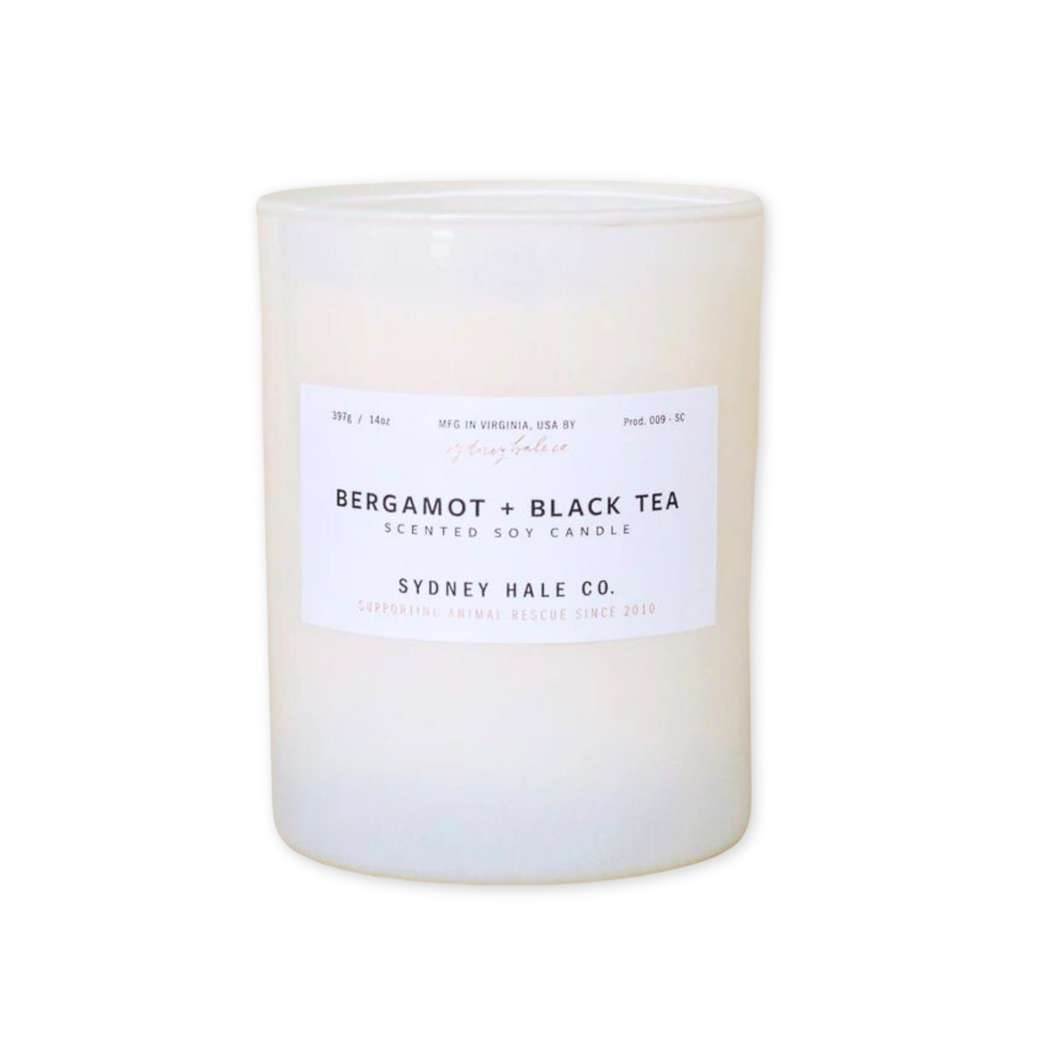 bergamot and black tea scented candle