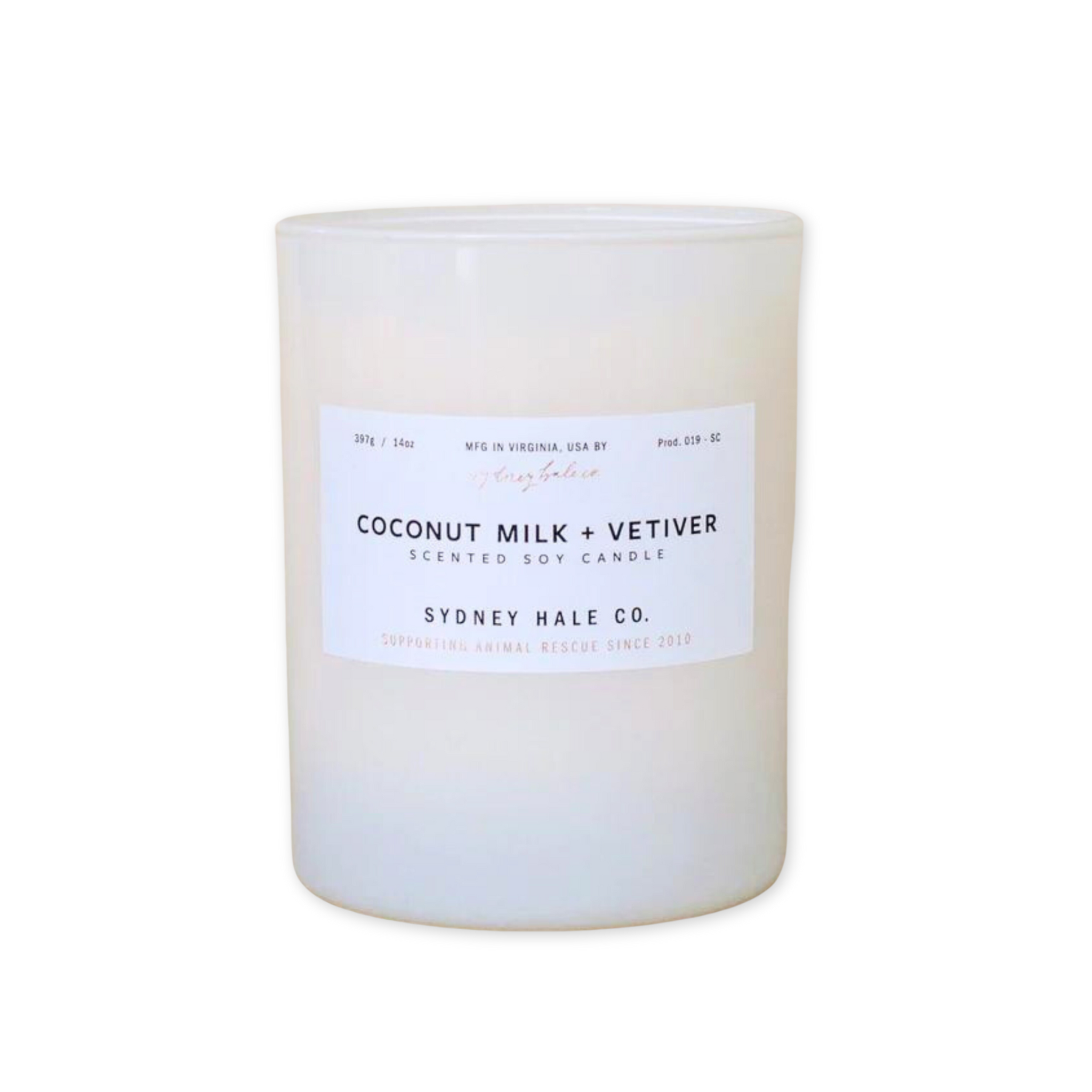 coconut milk and vetiver scented candle