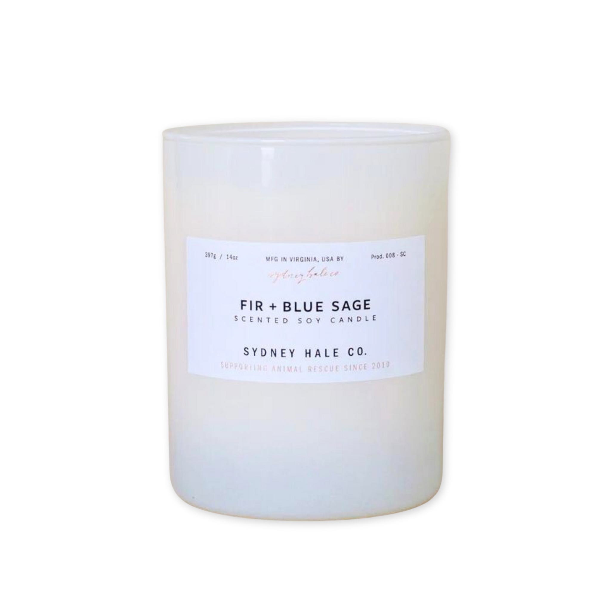 fir and blue sage scented candle