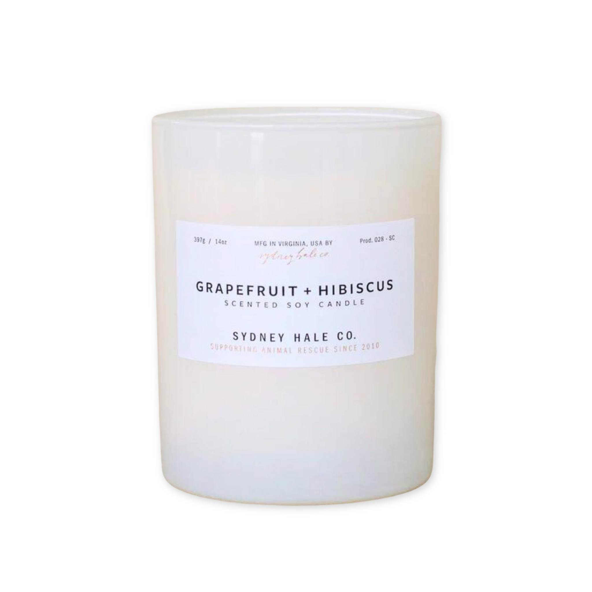grapefruit and hibiscus scented candle