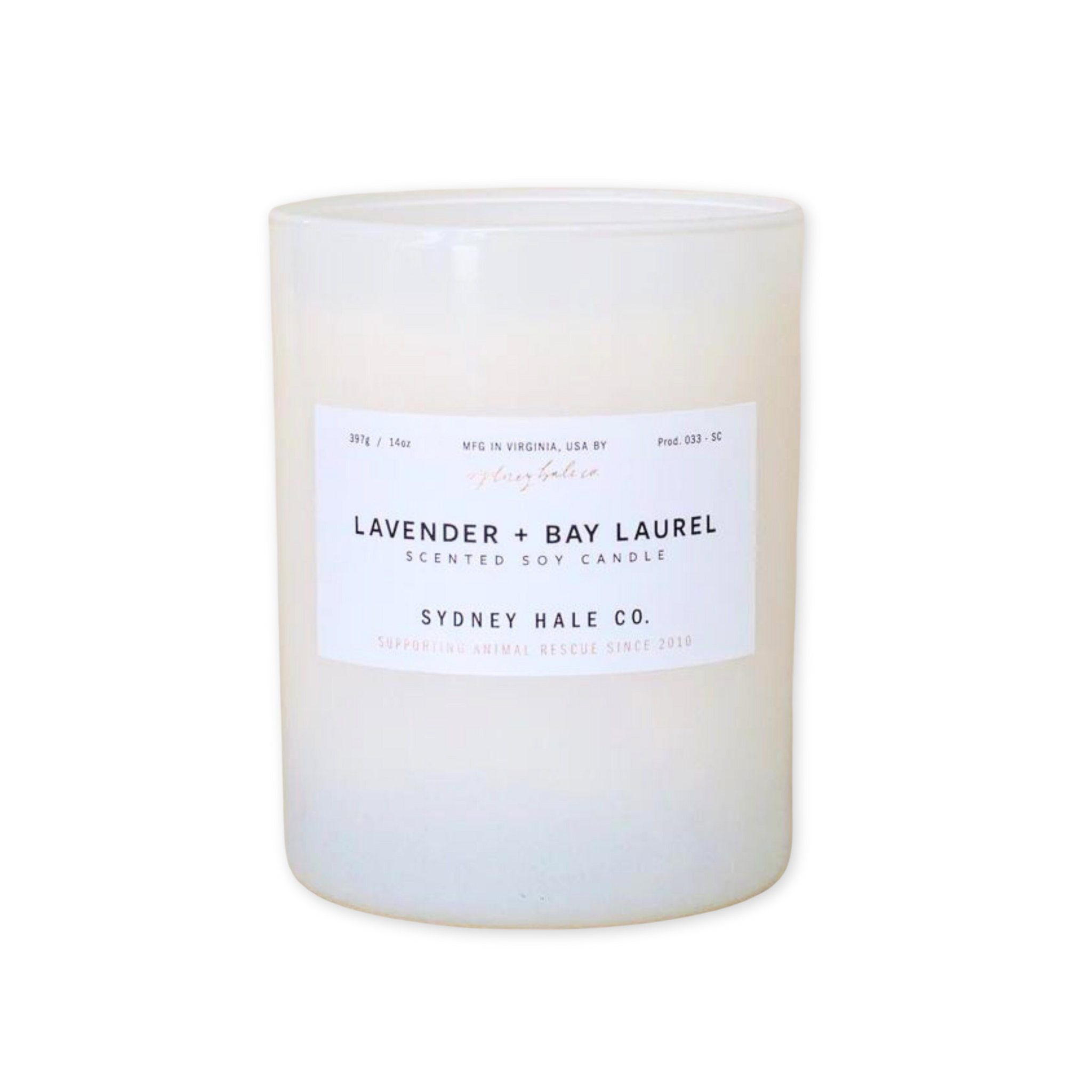 lavender and bay laurel scented candle