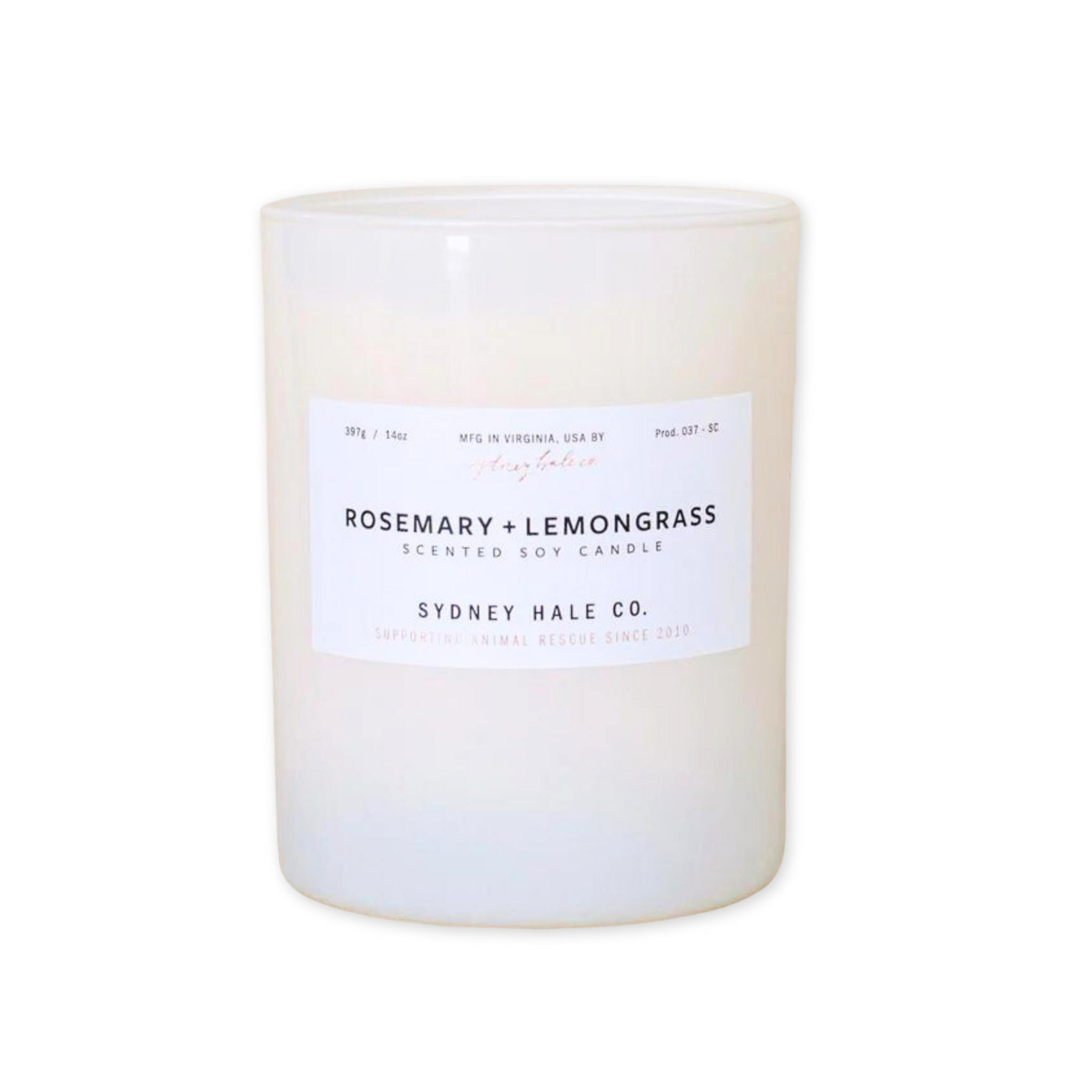 rosemary and lemongrass scented candle