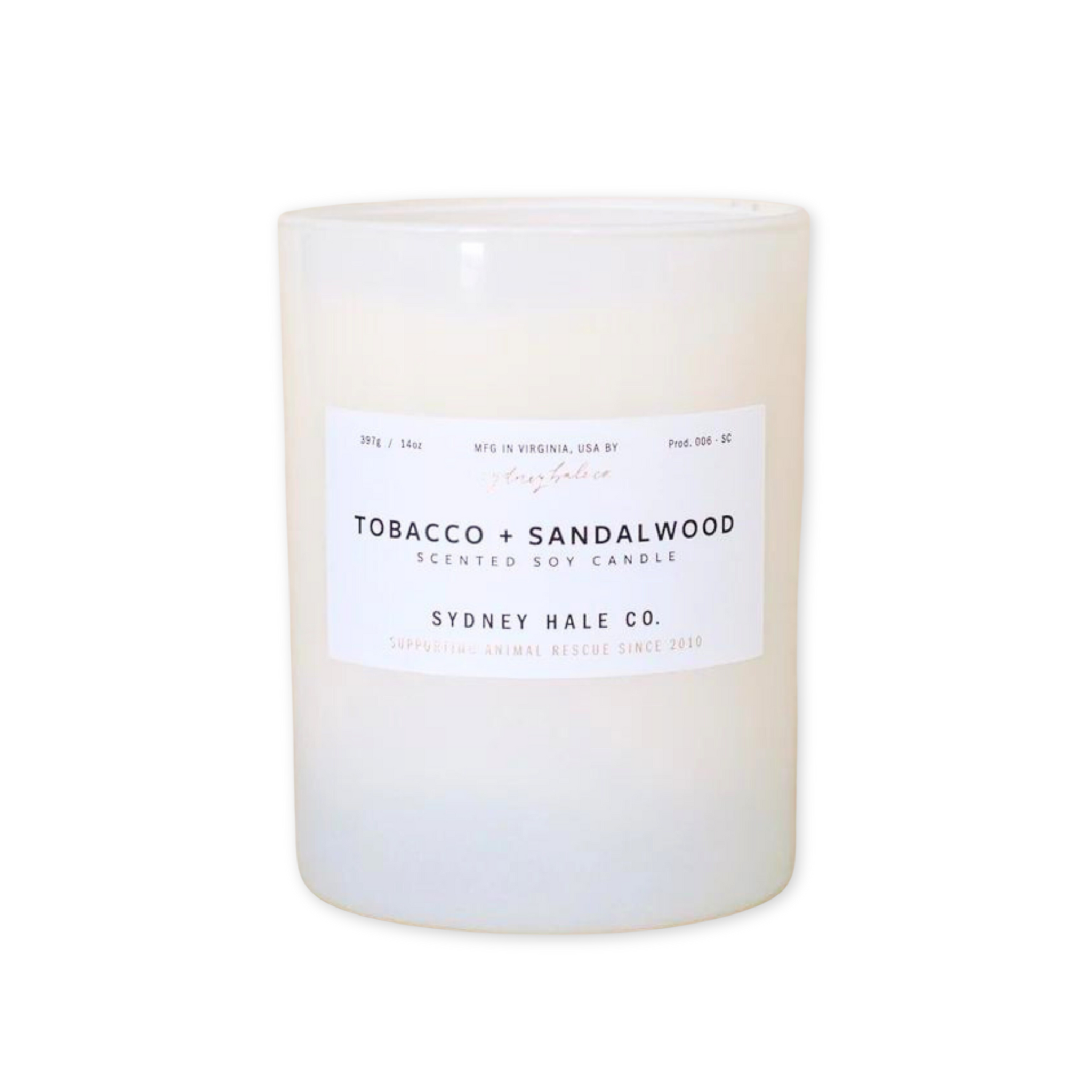 tobacco and sandalwood scented candle