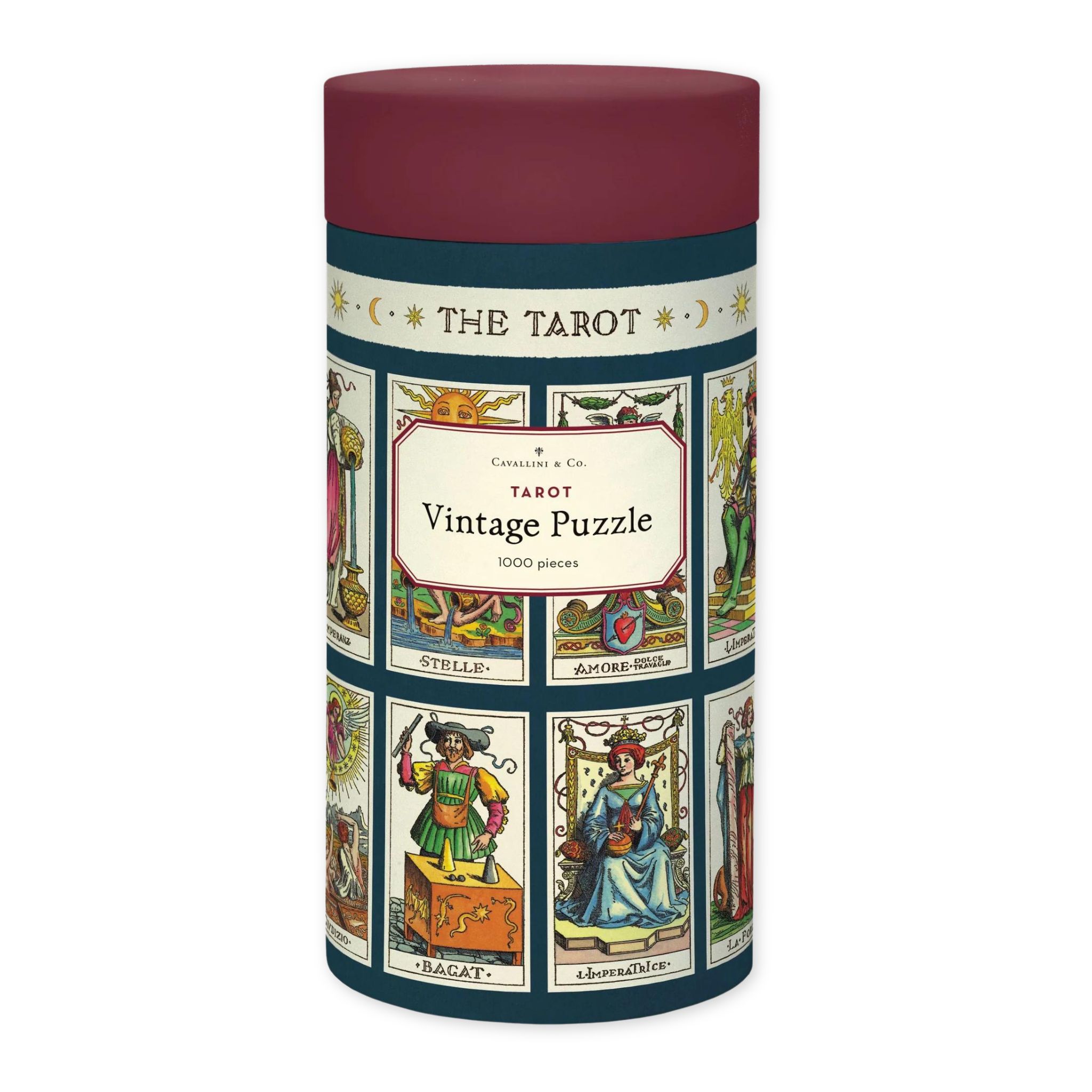 one thousand piece vintage style puzzle with various tarot cards design