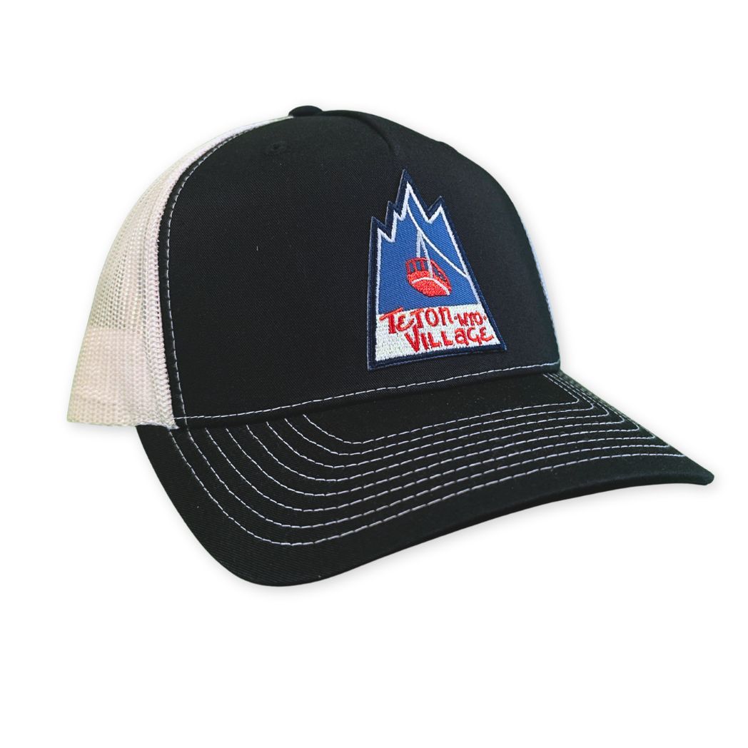 Navy Trucker Hat with Teton Village Tram Patch.