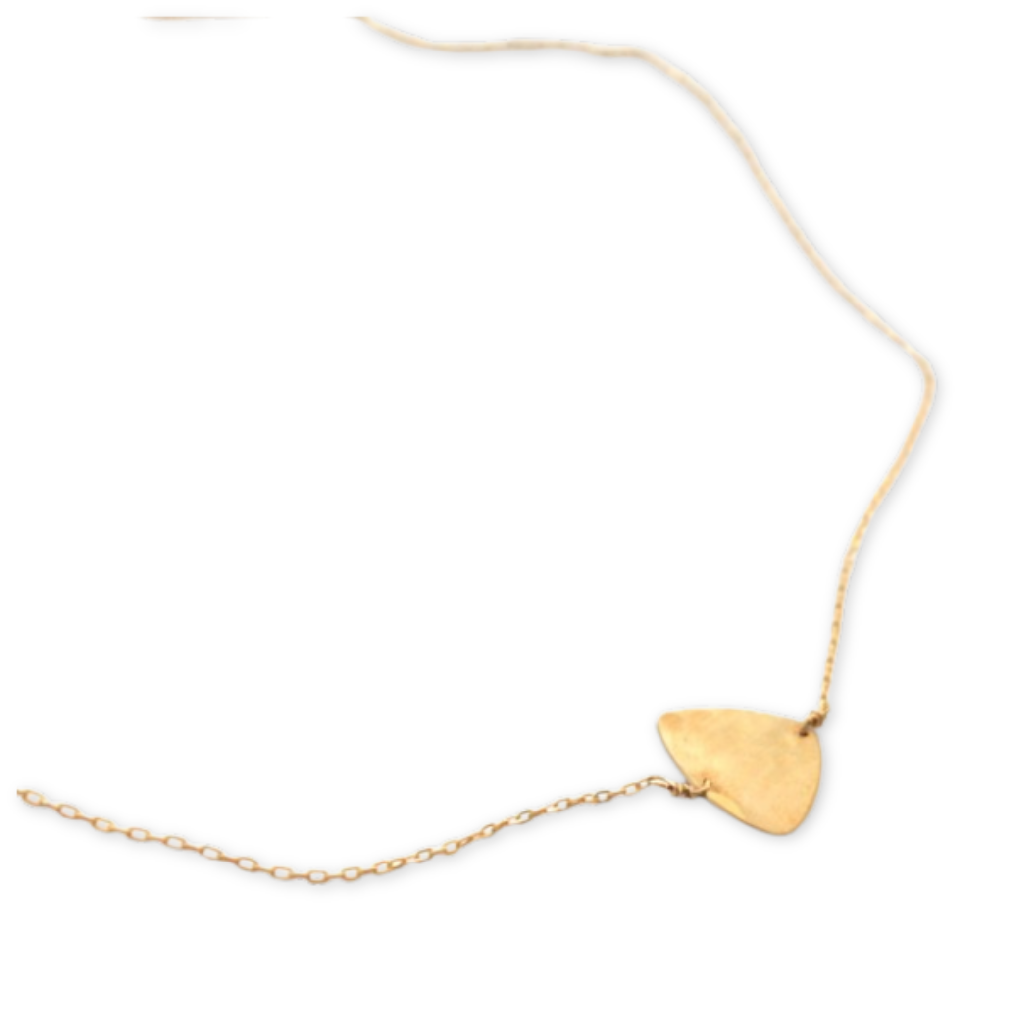 necklace with a rounded triangle pendant