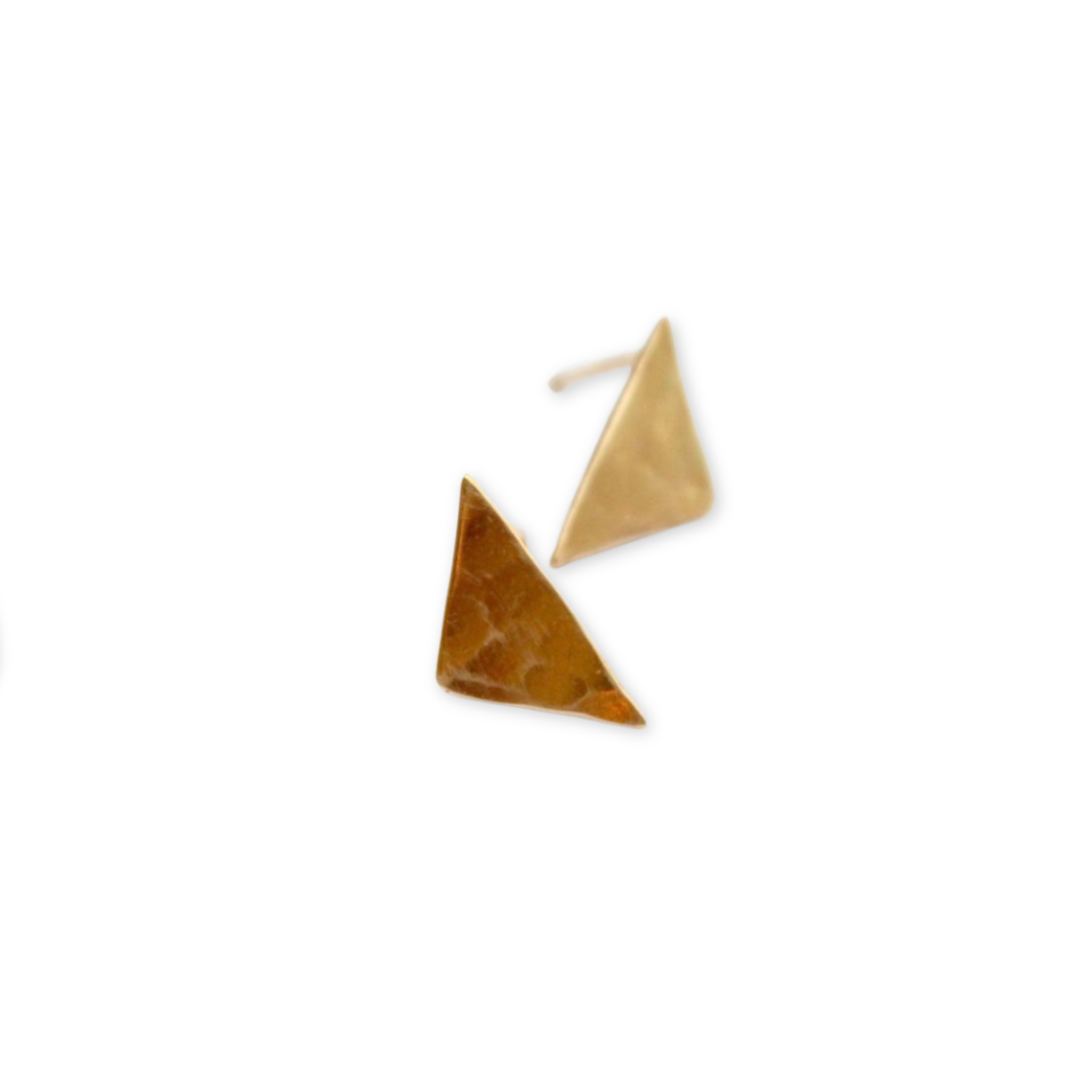 small hammered triangle studs