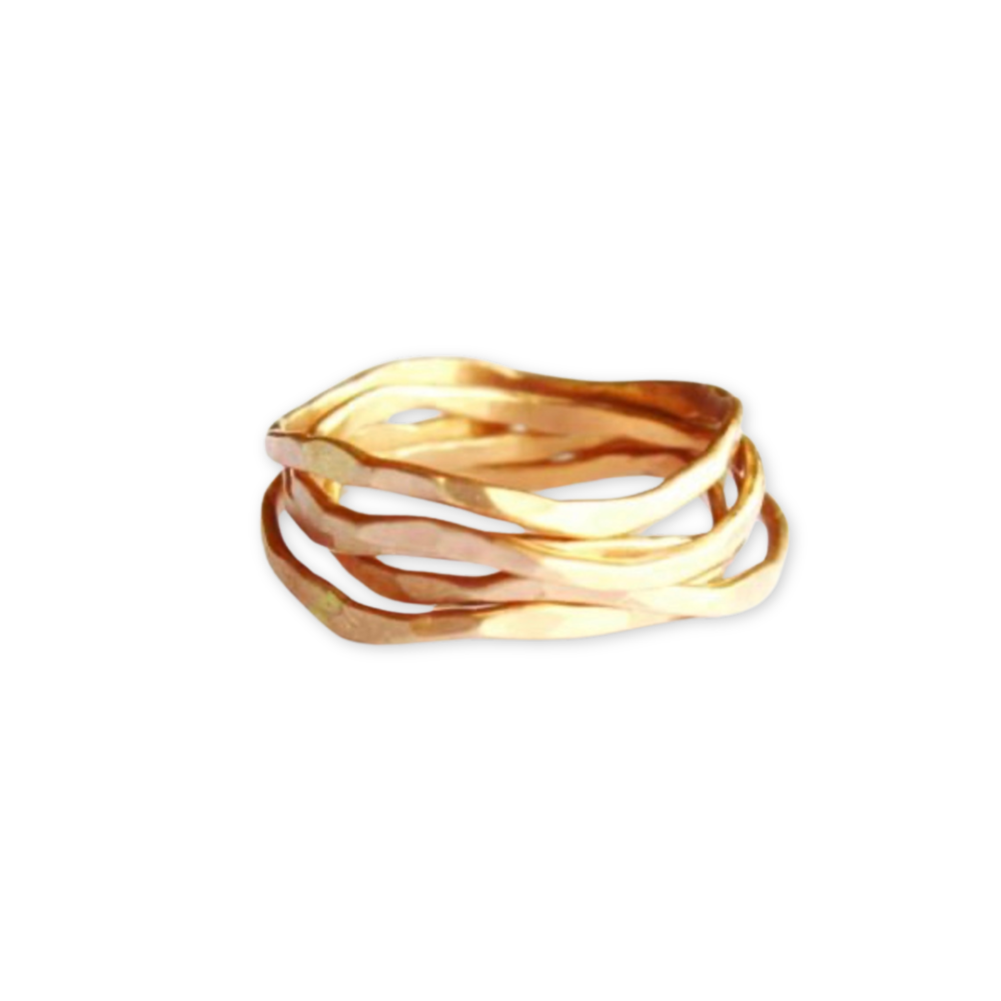 gold stacked abstract shaped rings