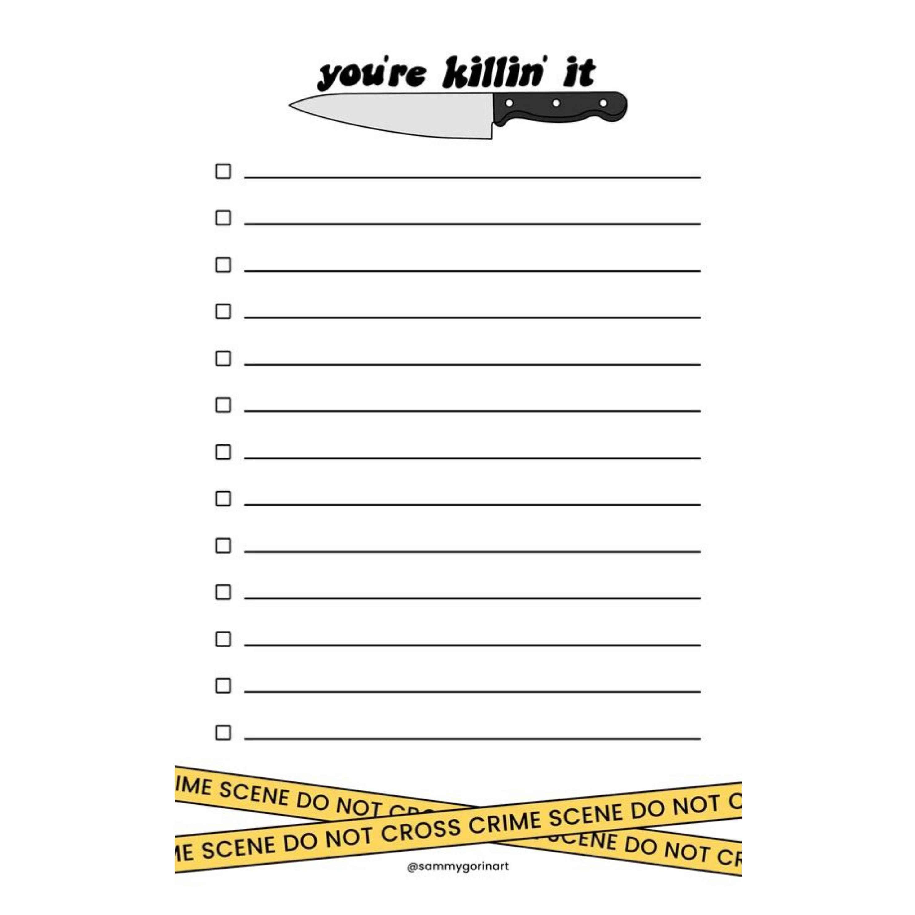 You're Killin' It, True Crime Notepad