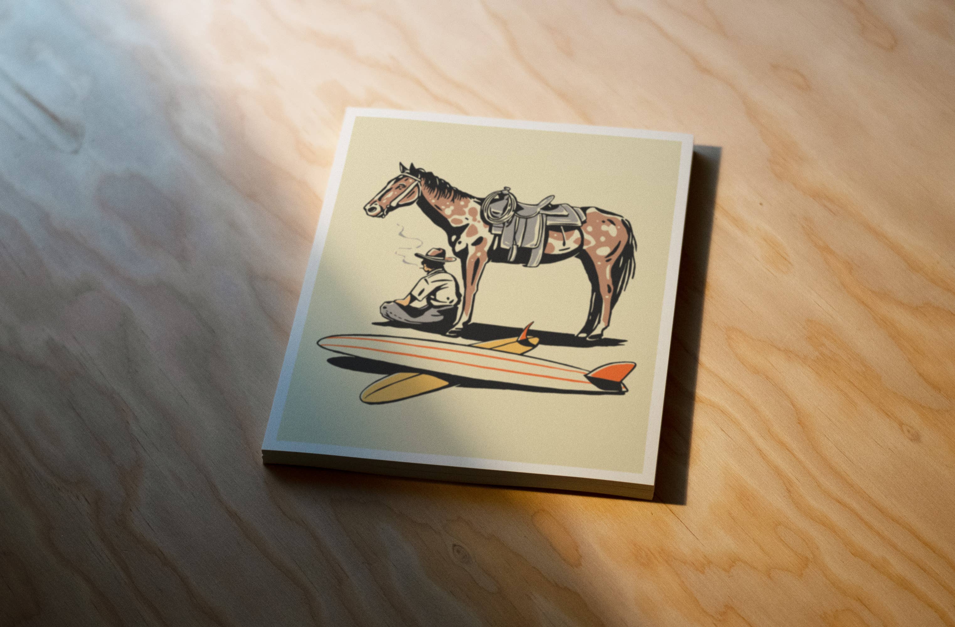 Surf Check - A Cowboy and His Horse Print