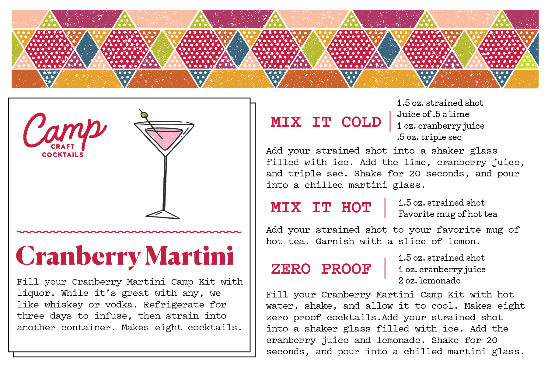 Cranberry Martini Craft Cocktail Mix