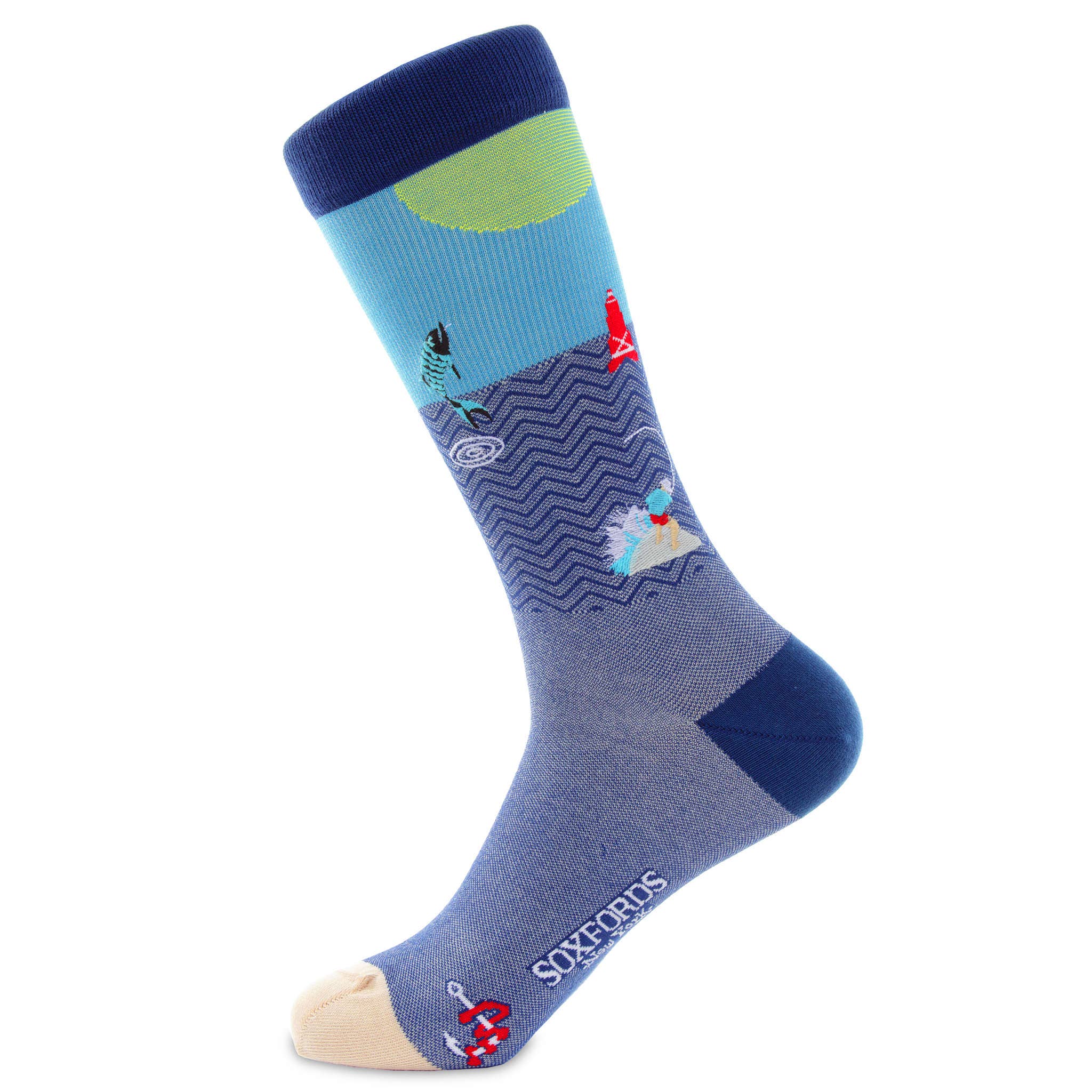 Cast King - Fishing Themed Embroidered Pima Socks