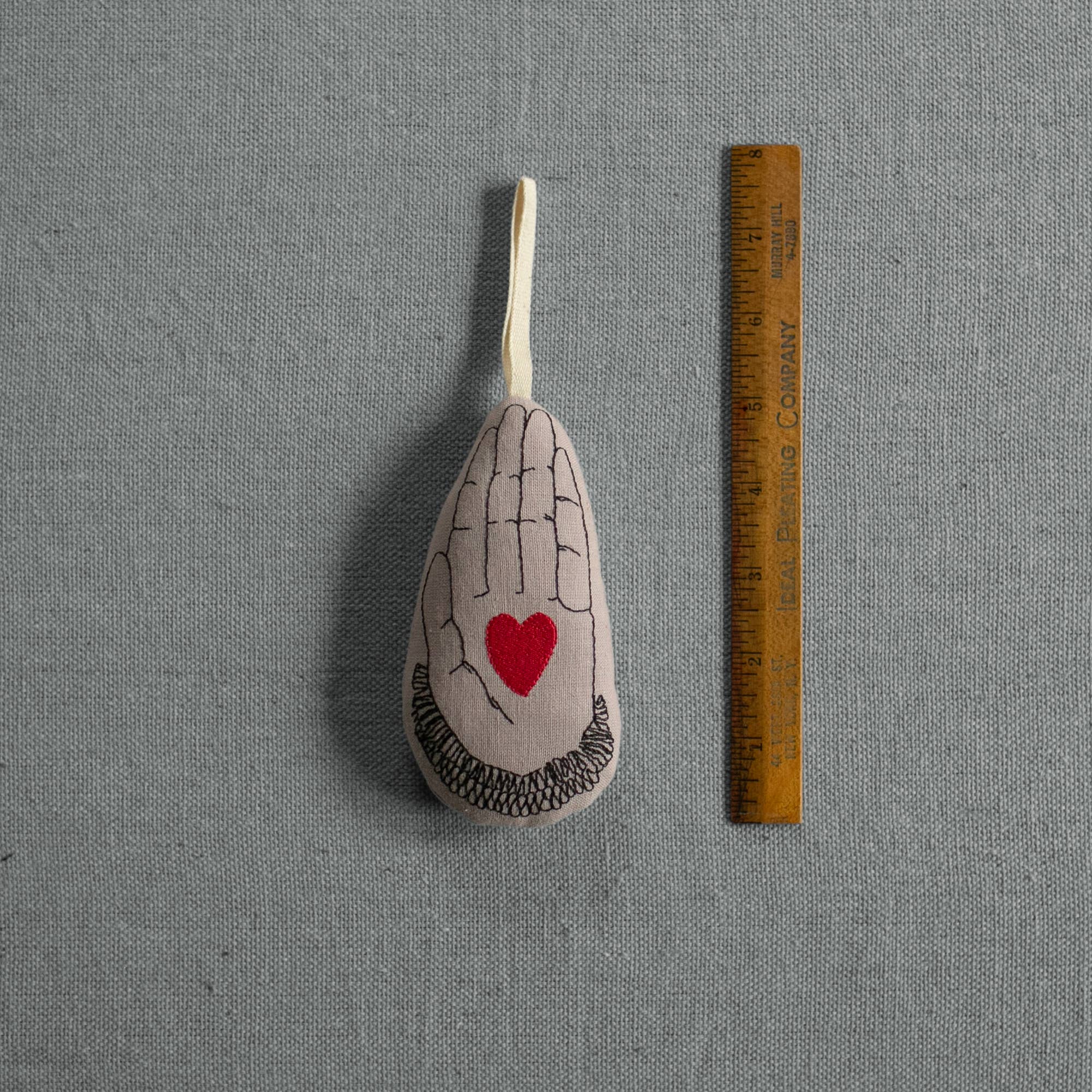Heart in Hand - Cotton & Lavender filled Ornament