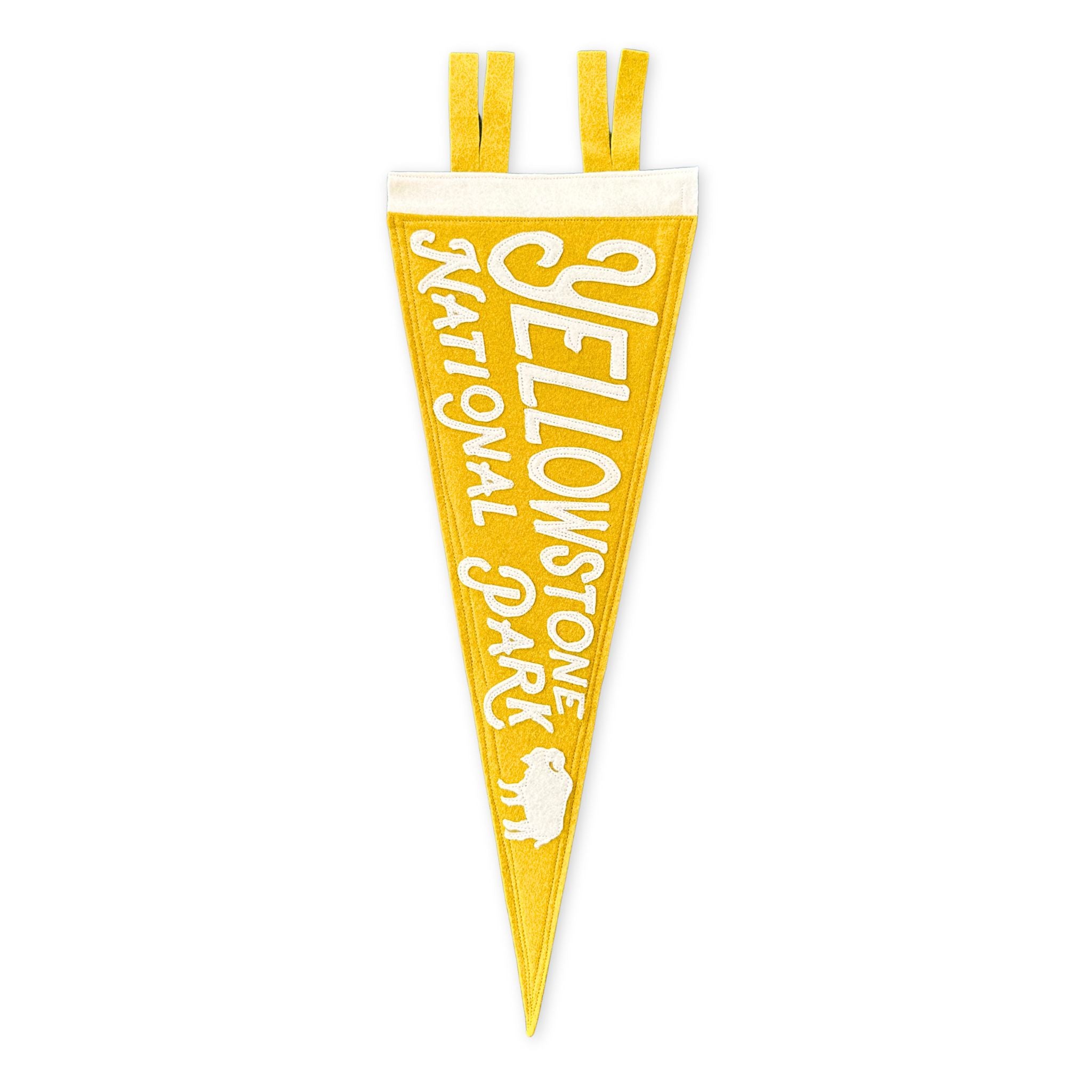 Yellow Yellowstone National Park Bison Pennant