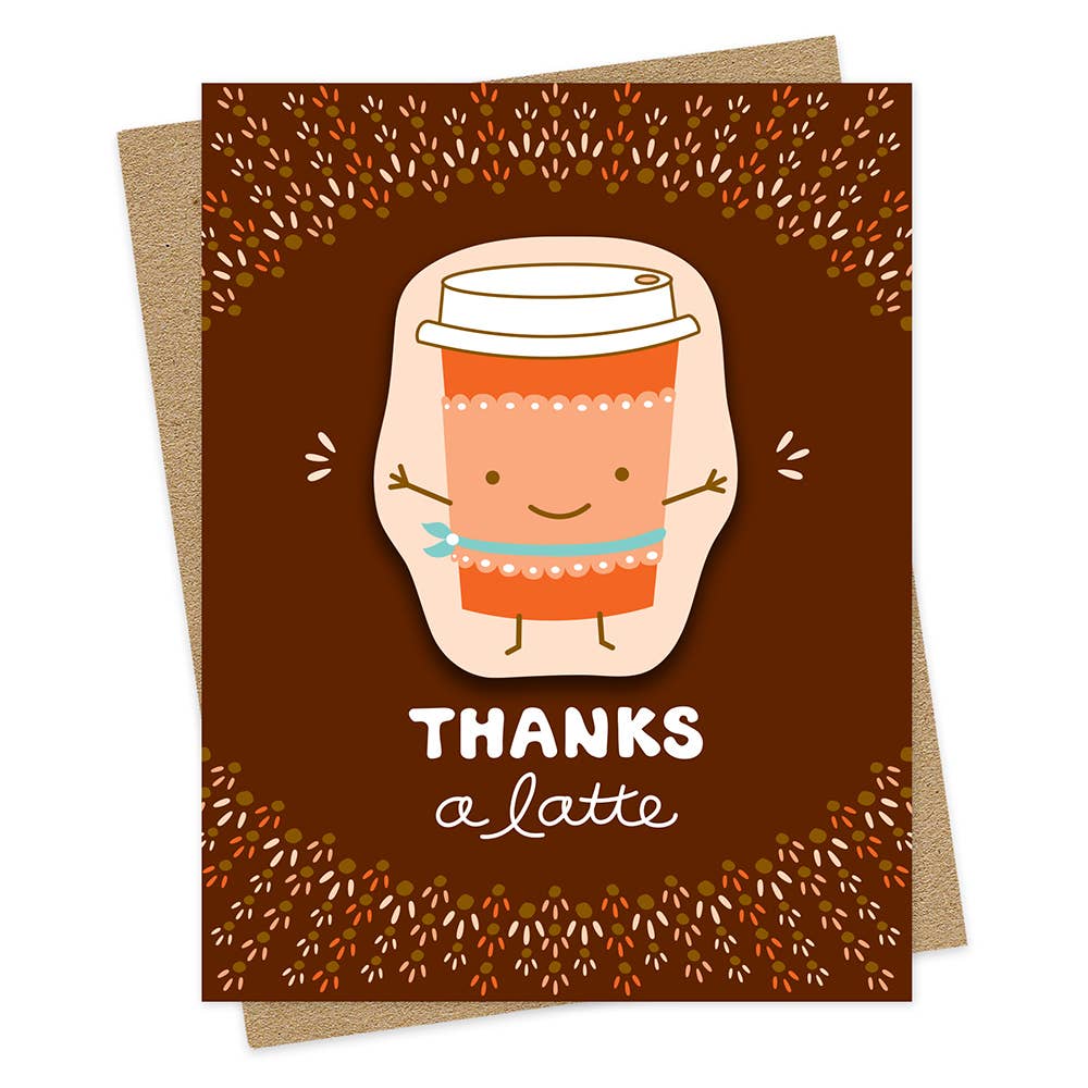 Latte Sticker Thank You Card