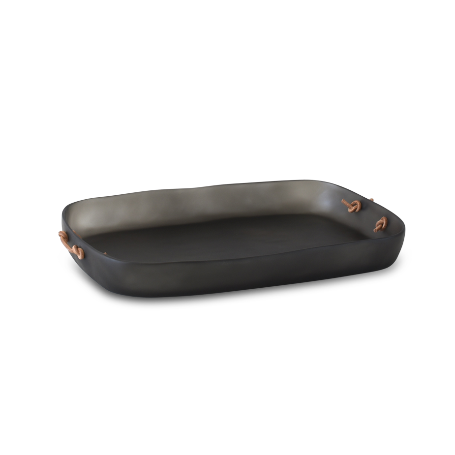 Tina Frey Large Tray With Leather Handles
