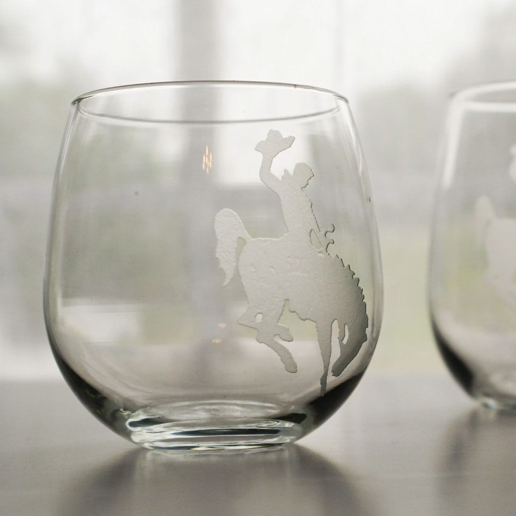 Etched Wine Glass