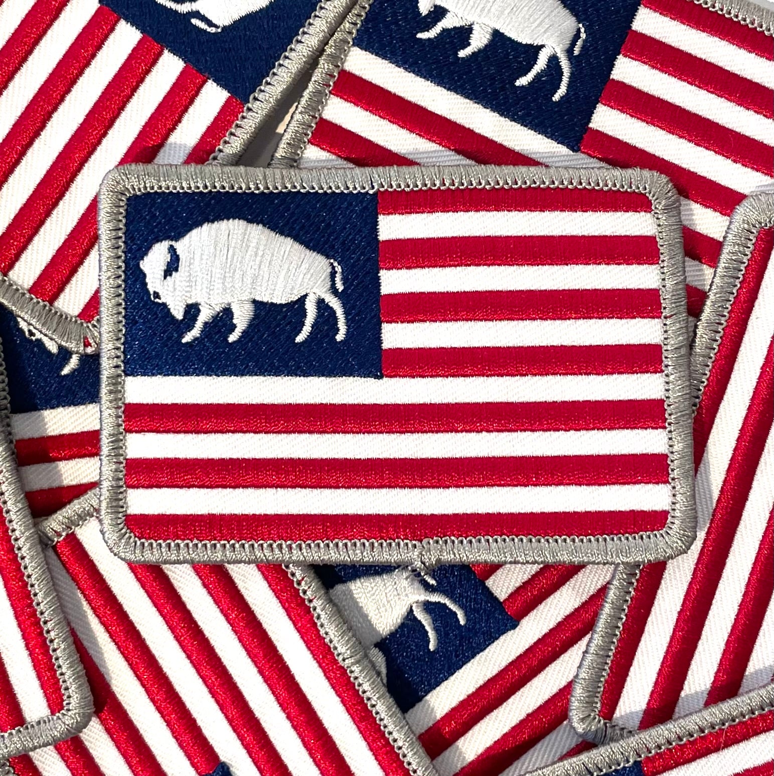 American Flag Bison Patch