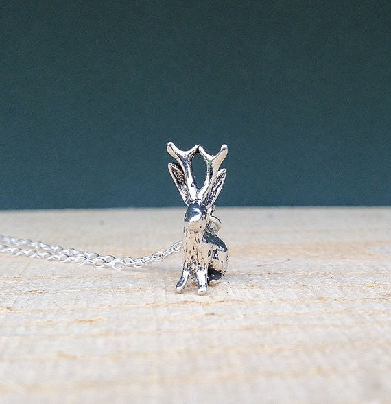 Sterling Jackalope Necklace