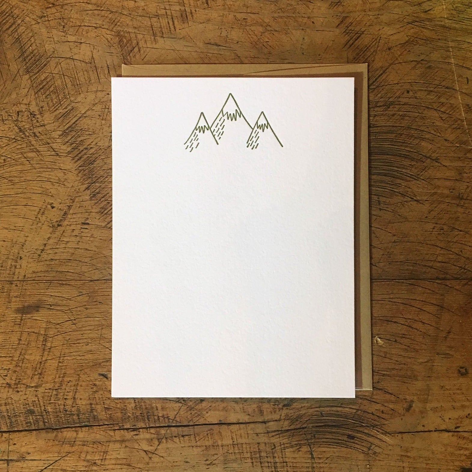 Mountains Letterpress Flat Notecard Set