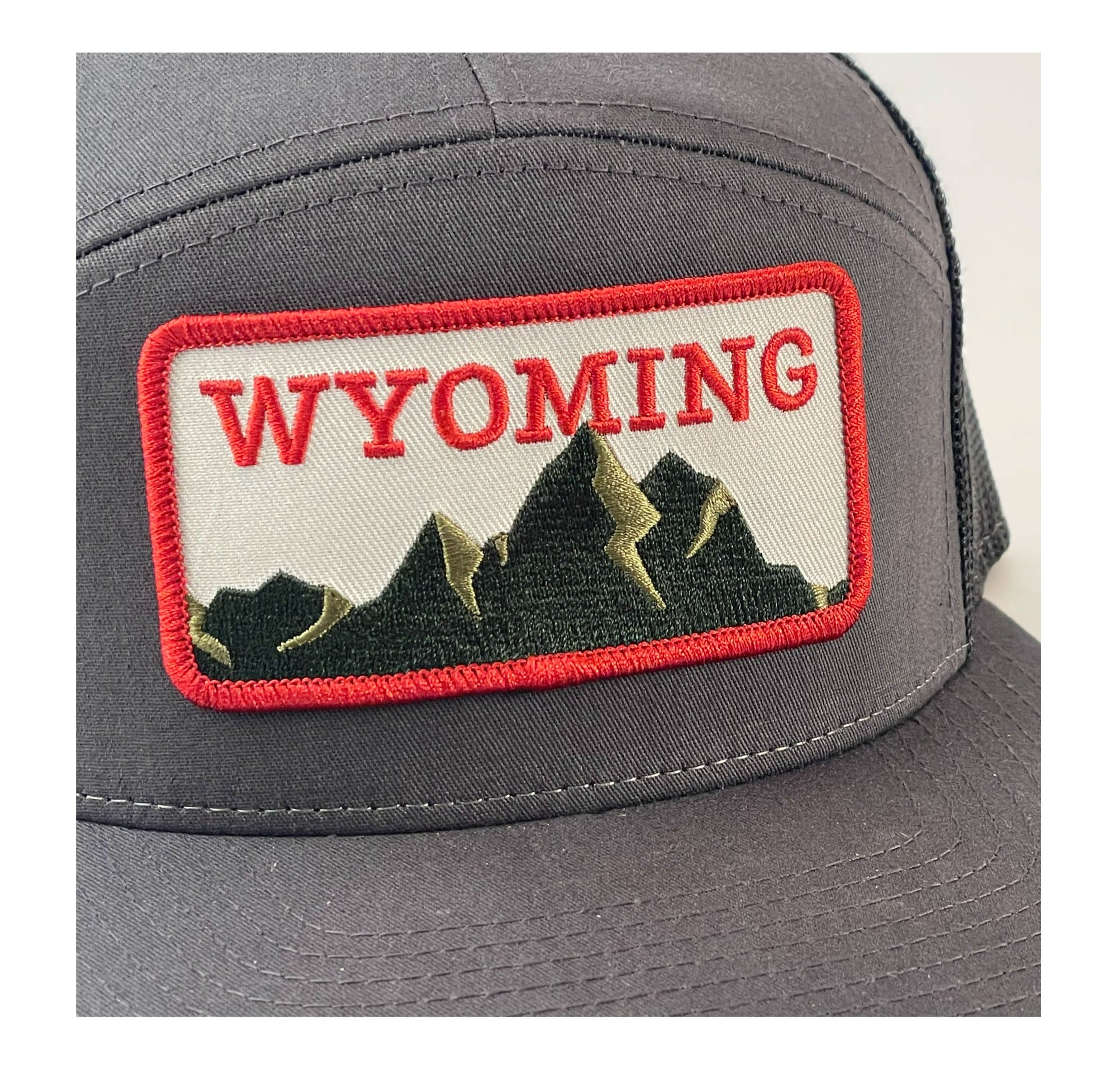 Charcoal Wyoming Mountain Patch Five Panel Hat