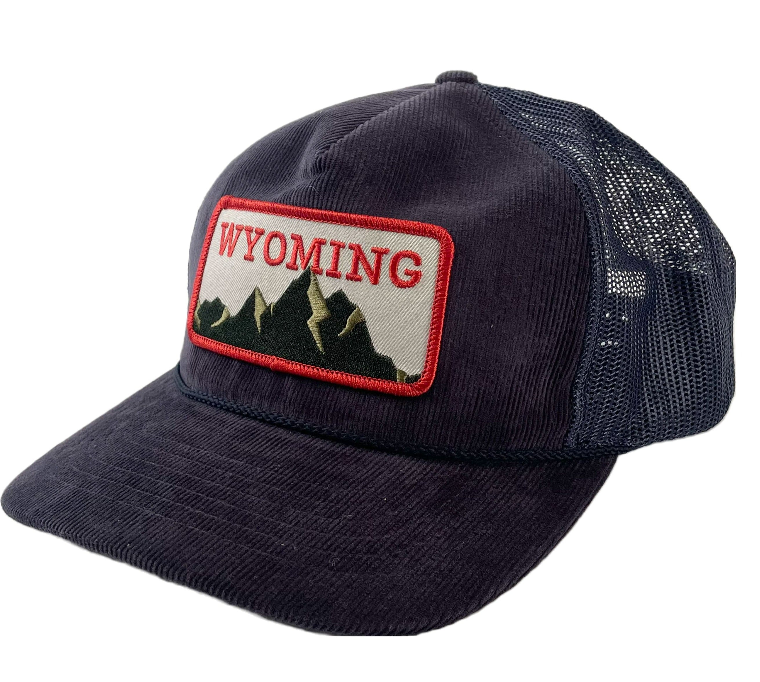Navy Wyoming Mountain Patch Corduroy Hat