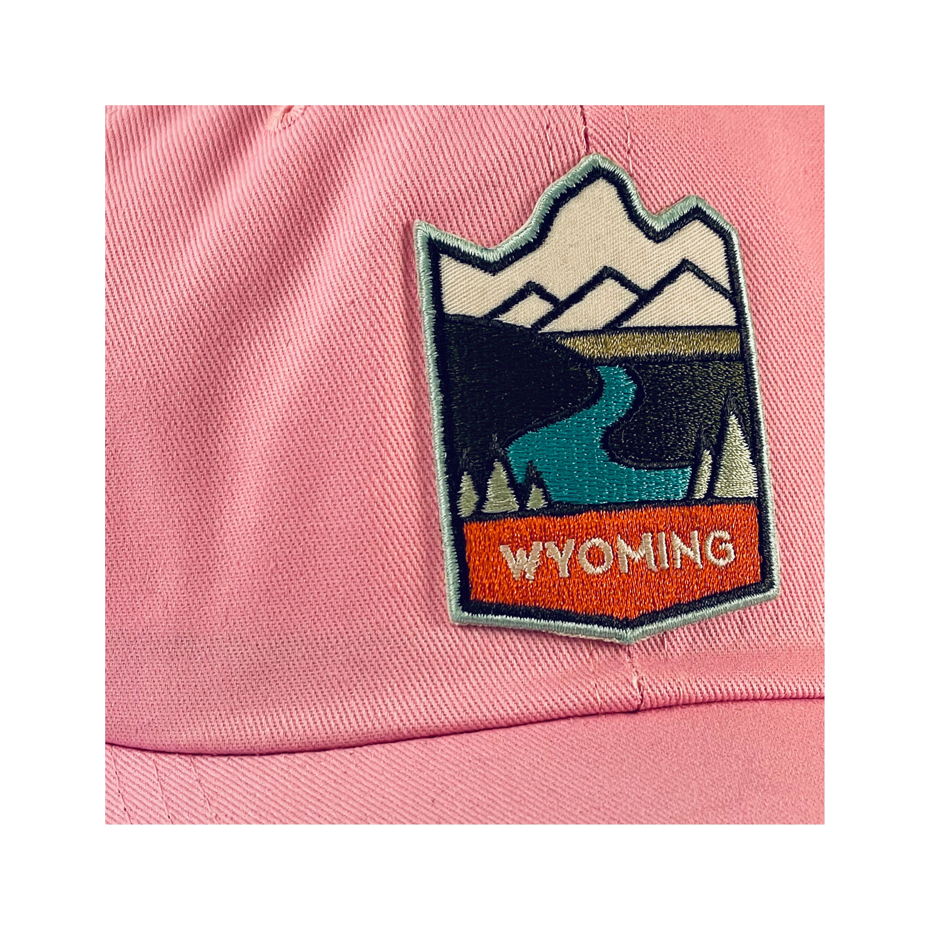 Pink Snake River and Mountain Wyoming Patch Hat