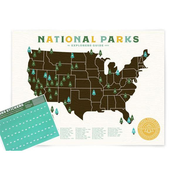 National Parks Map Checklist Print