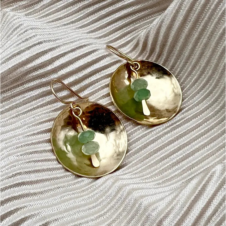 Aventurine Moon Earrings