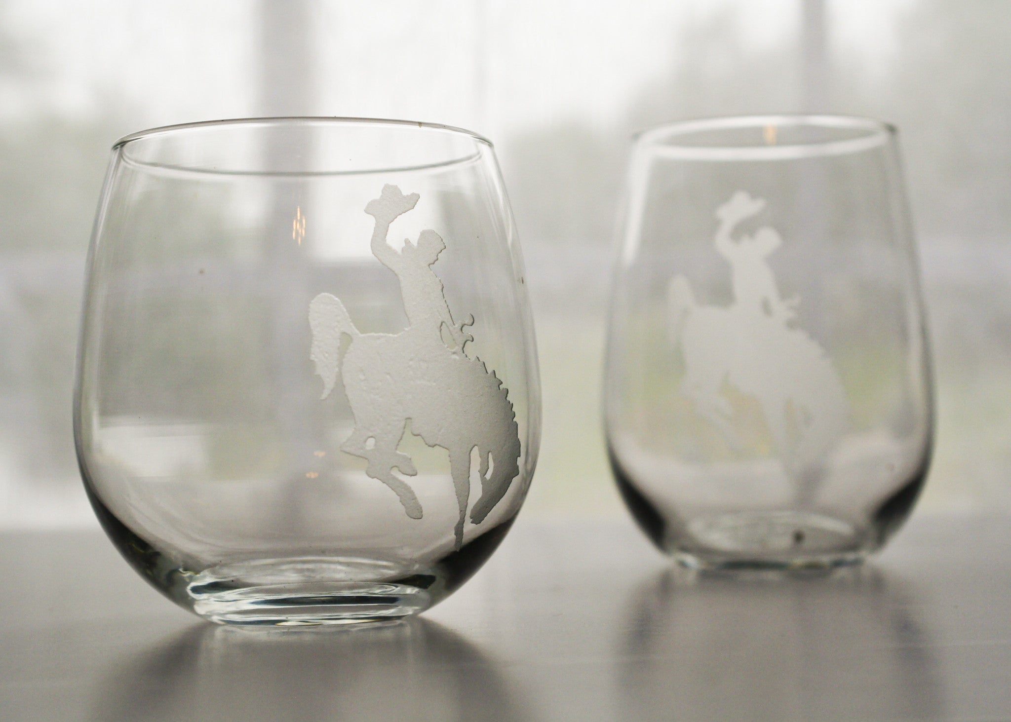 Etched Wine Glass