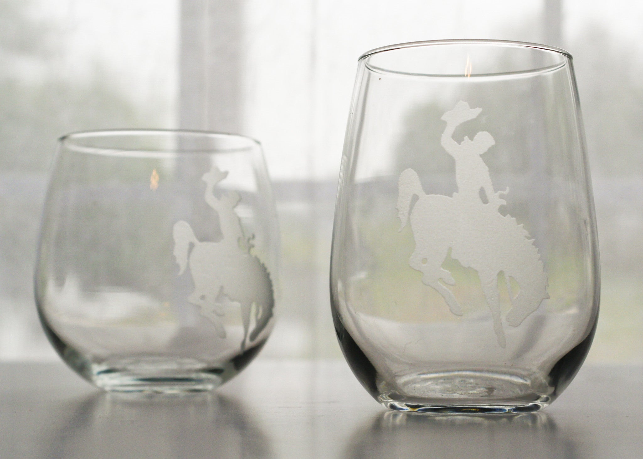 Etched Wine Glass