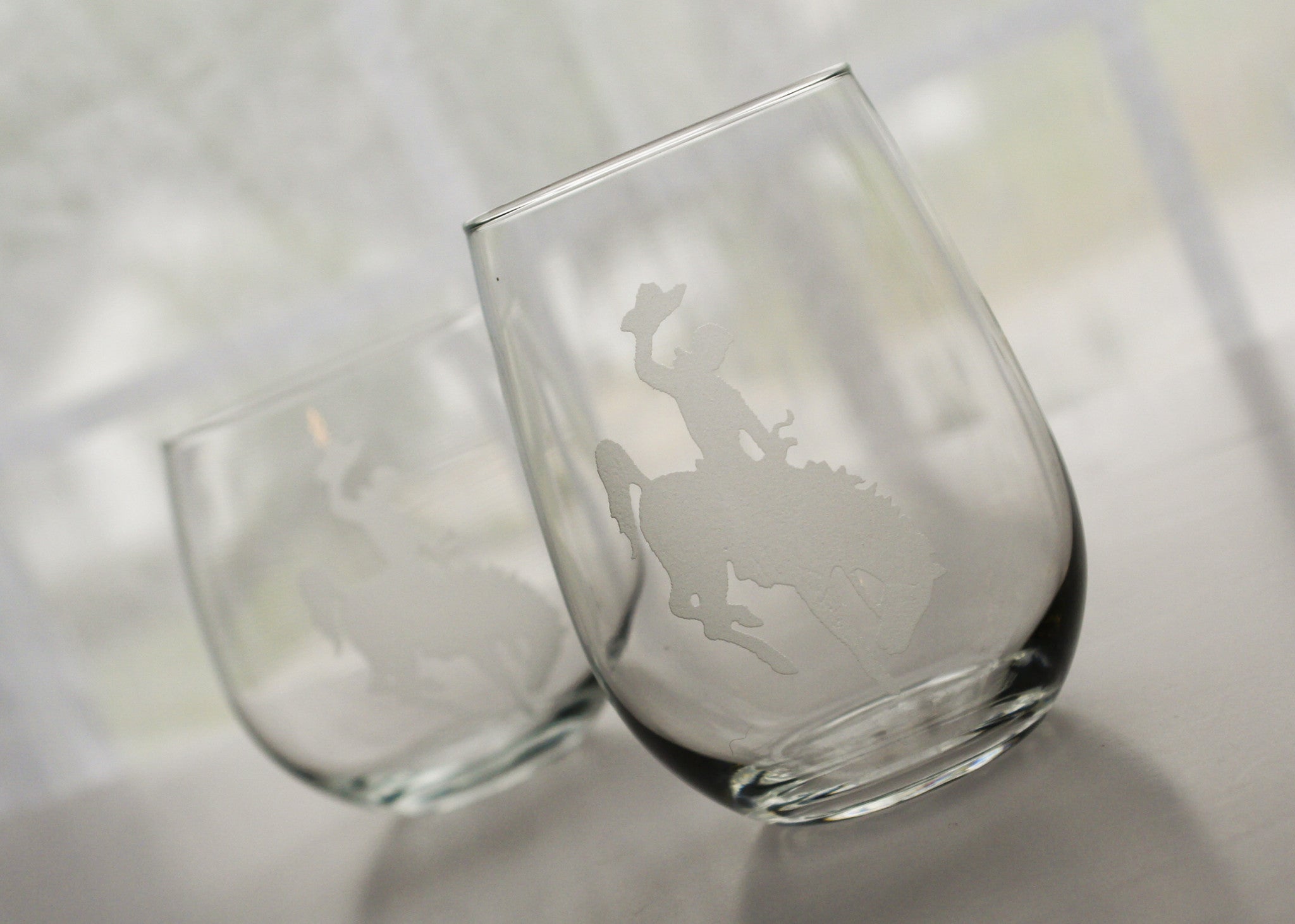 Etched Wine Glass