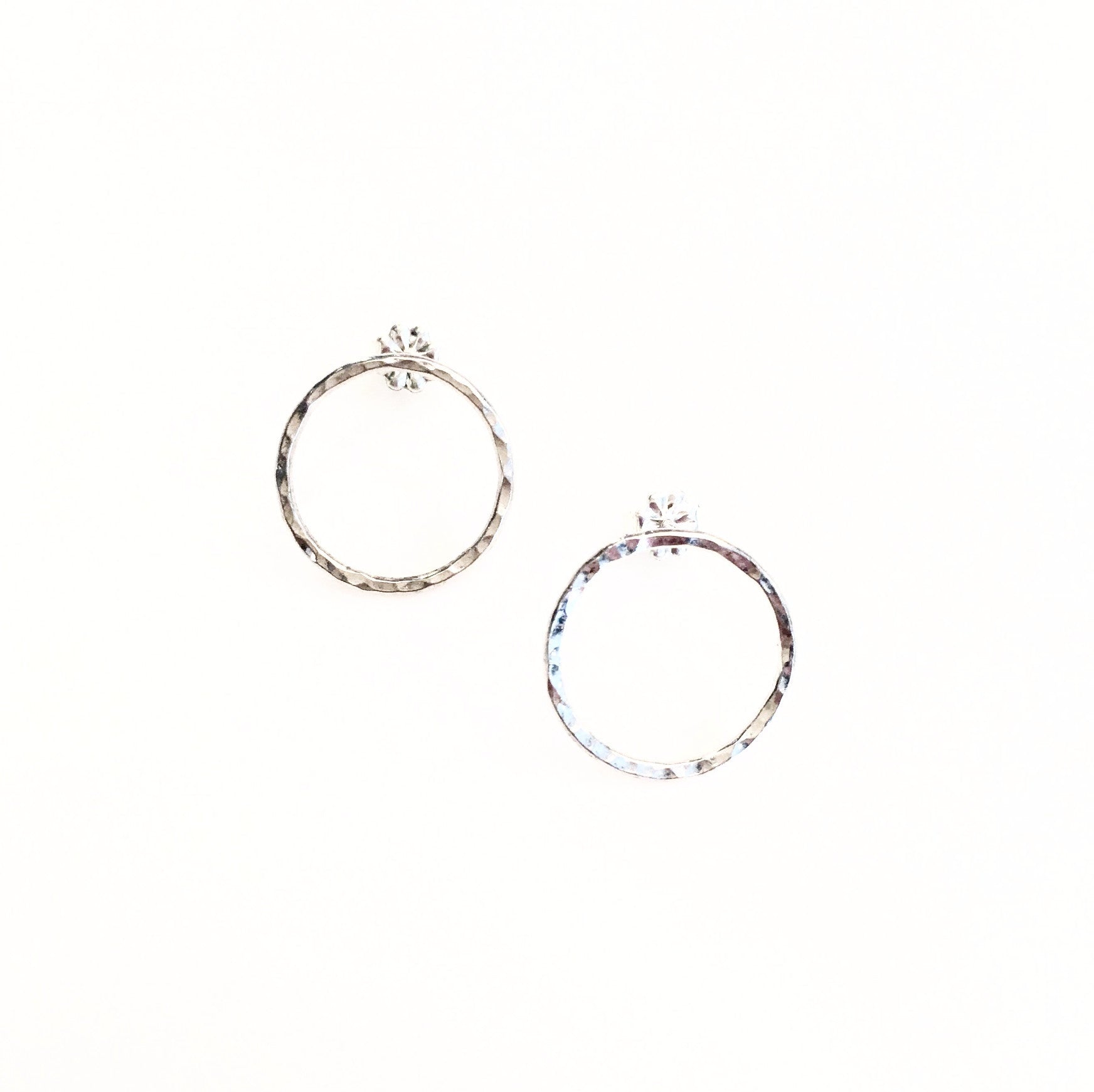 Textured Sterling Circle Posts