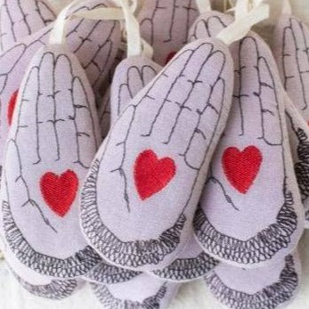 Heart in Hand - Cotton & Lavender filled Ornament