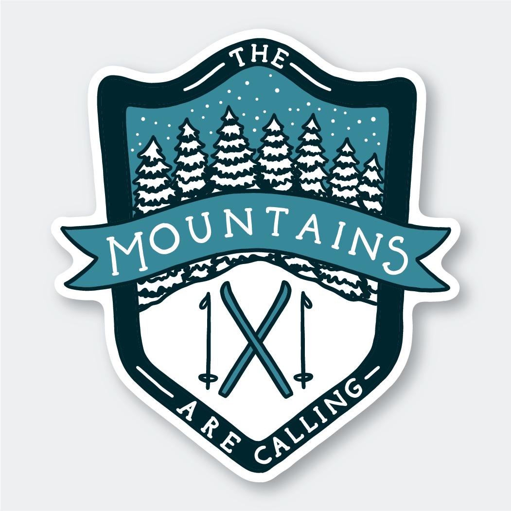 Mountains Are Calling Ski  Sticker