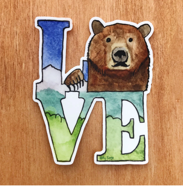 Grizzly Bear Love Sticker