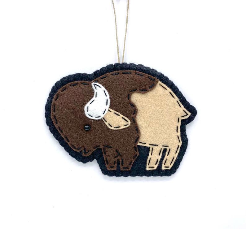 Felt Bison Ornament