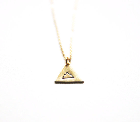 Stamped Geometric Mountain Necklace
