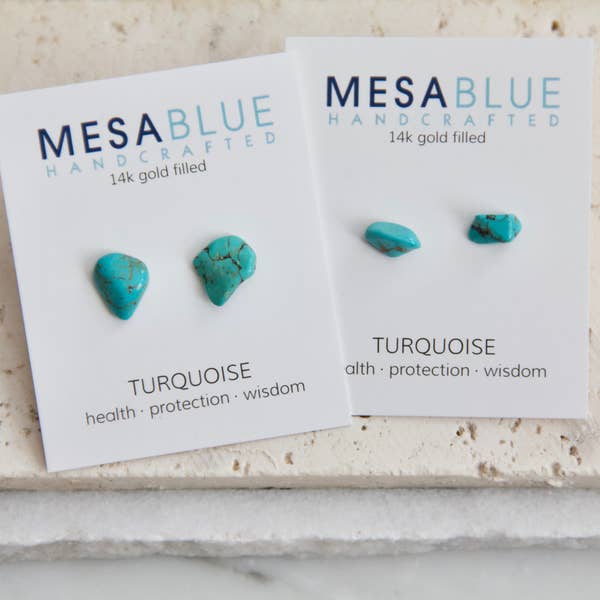 Rough Turquoise Nugget Studs