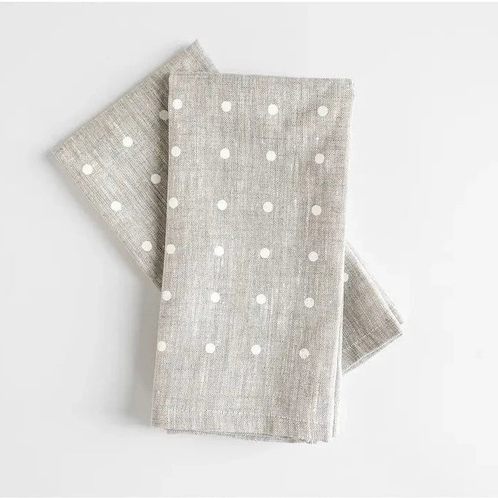 White Dots Linen Napkin Set