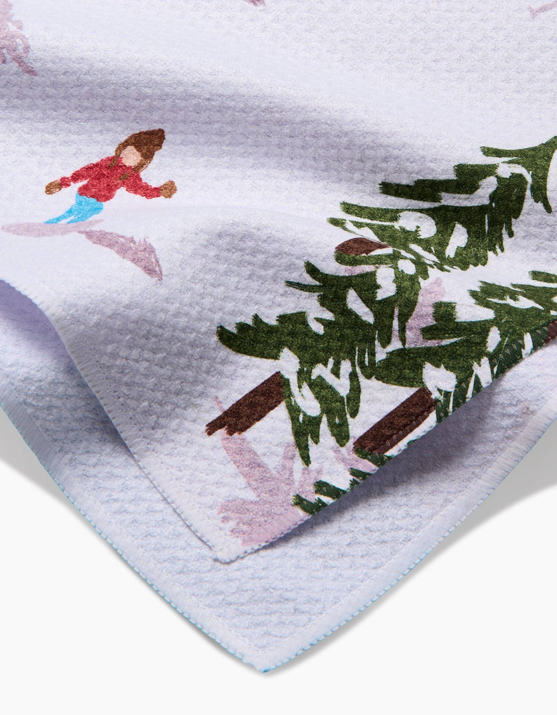 Winter Skiing Trip Kitchen Towel