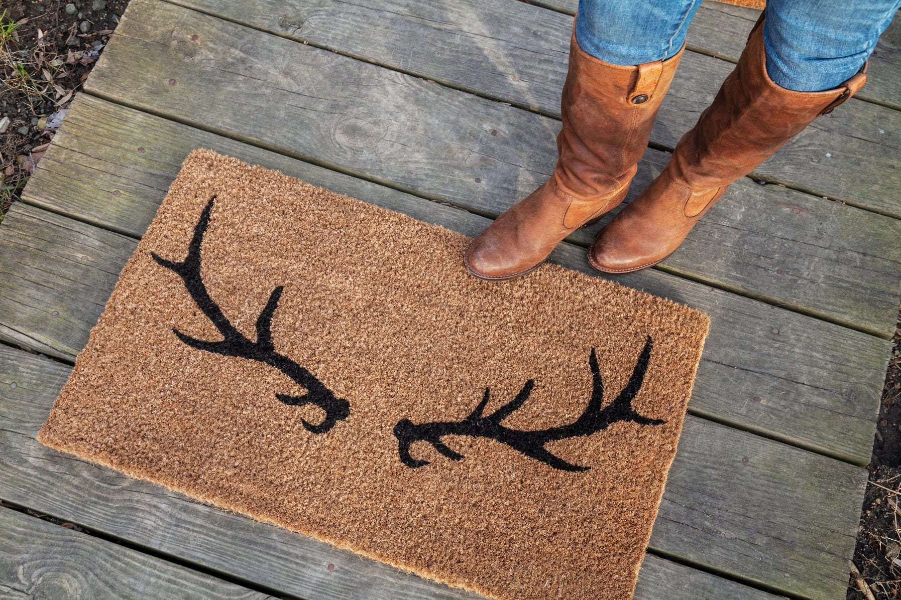 Antlers Handwoven Coconut Fiber Doormat