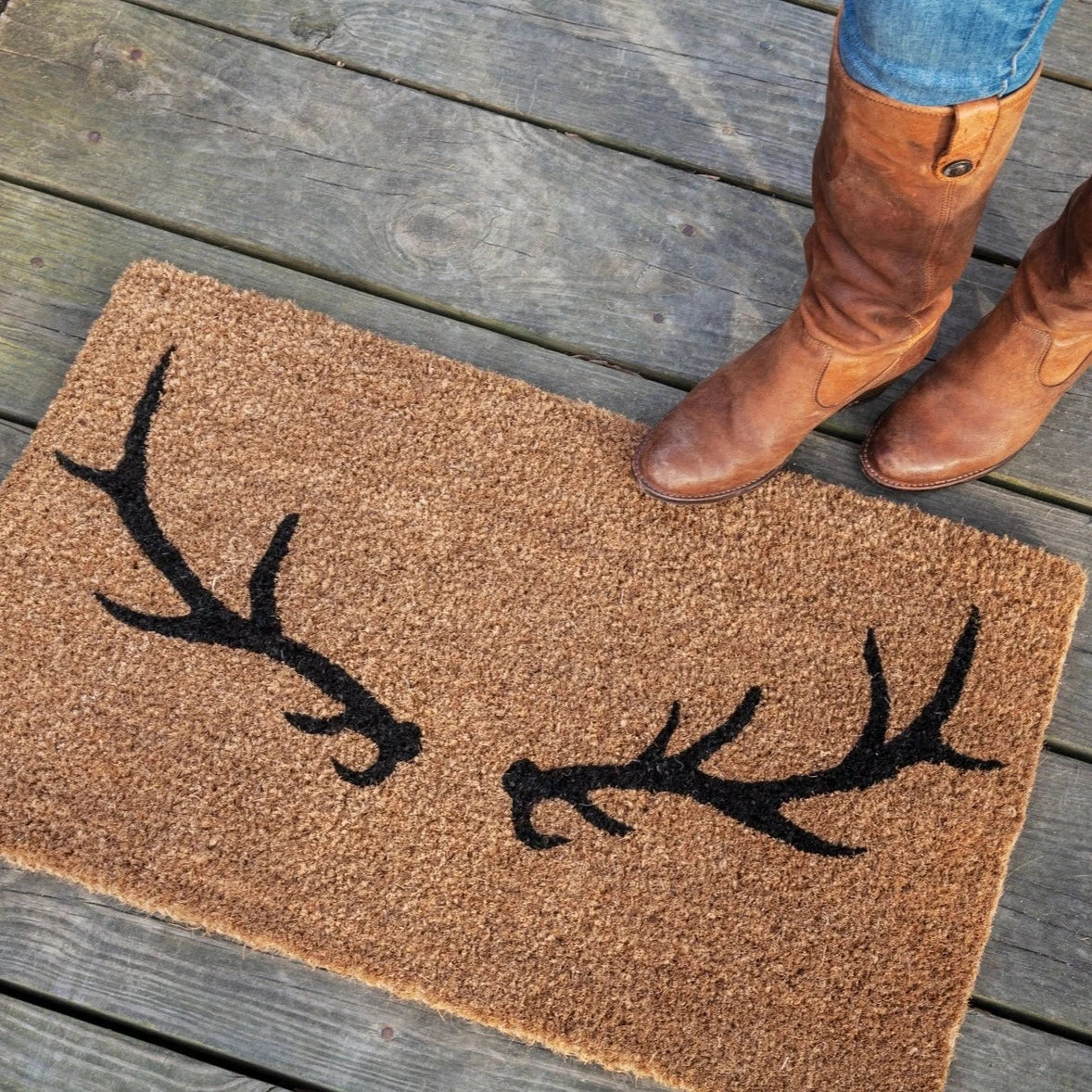 Antlers Handwoven Coconut Fiber Doormat